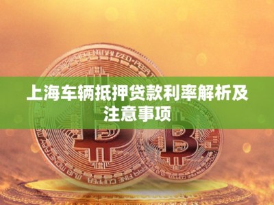 上海车辆抵押贷款利率解析及注意事项