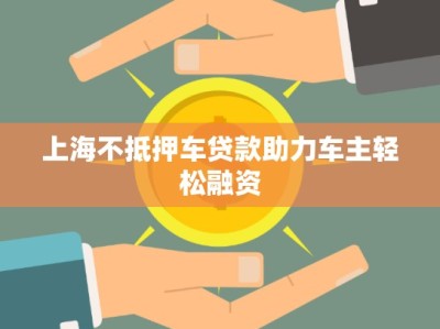 上海不抵押车贷款助力车主轻松融资